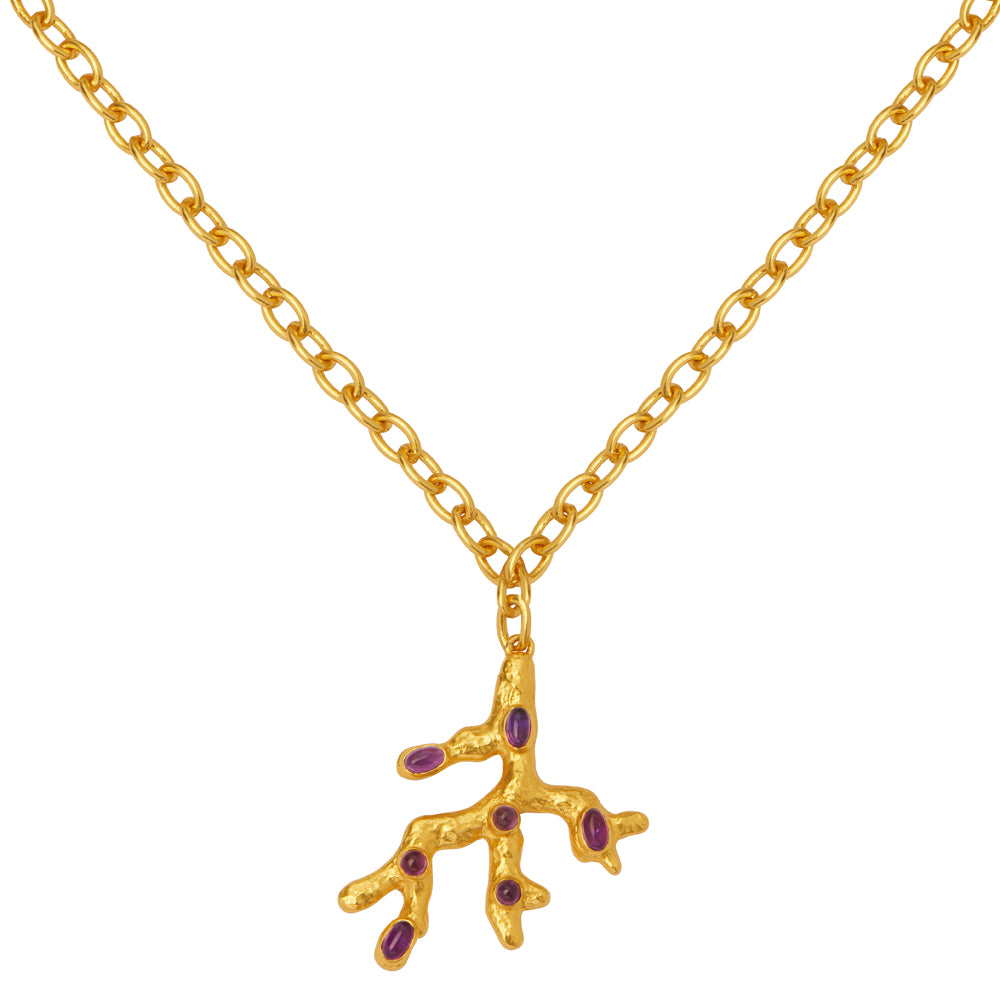 Triton Necklace - 24k Gold - Amethyst - Angelina Alvarez