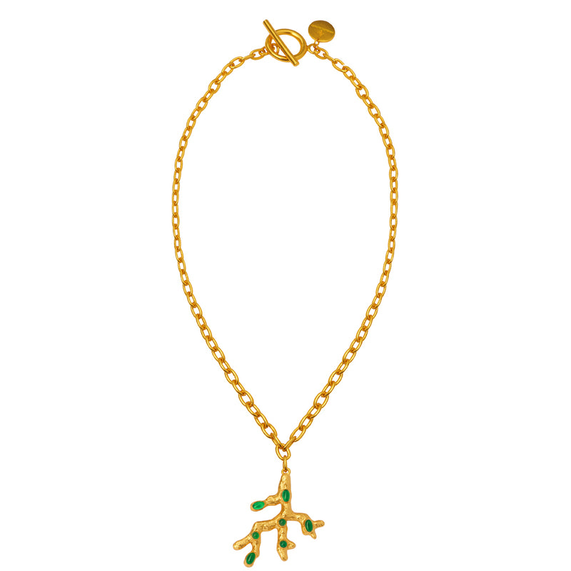 Triton Necklace - 24k Gold - Green Onyx - Angelina Alvarez