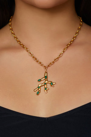 Triton Necklace - 24k Gold - Green Onyx - Angelina Alvarez