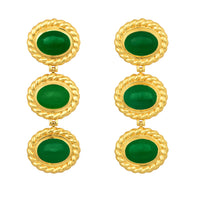 Alexandria Earrings - 24k Gold OR Silver - Green Onyx - Angelina Alvarez