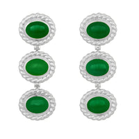 Alexandria Earrings - 24k Gold OR Silver - Green Onyx