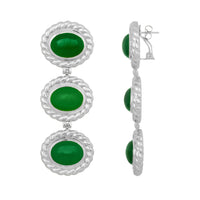 Alexandria Earrings - 24k Gold OR Silver - Green Onyx